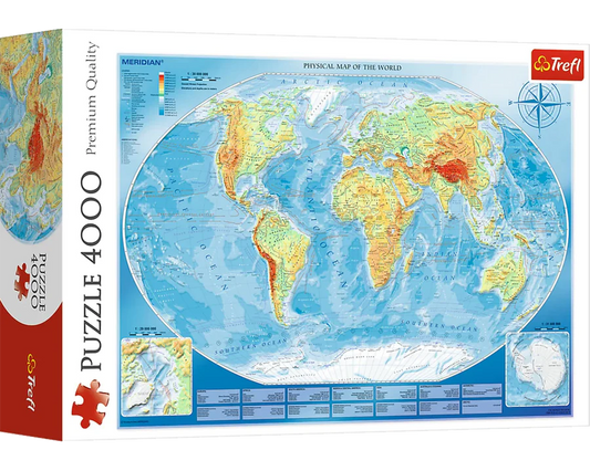 Mapa Físico del Mundo: Rompecabezas 4000 Piezas Trefl